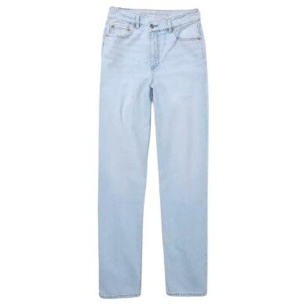 American Eagle Strigid Highest Waist Crossover Baggy Straight Jeans Light Wash 4 - Picture 6 of 16